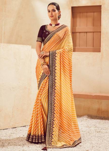 Yellow Colour KAVIRA SURBHI 2 Heavy Wedding Wear Fancy Designer Latest Saree Collection 307